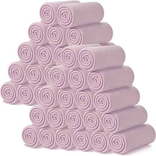 Kinlop Fleece Blanket Bulk 60 x 50 Inch Soft Lightweight Fleece Cozy Blanket Warm Throw Plush Pet Throw for Bed Couch Sofa Home Office Wedding Gifts Travel Camping(Taro Purple,40 Packs)