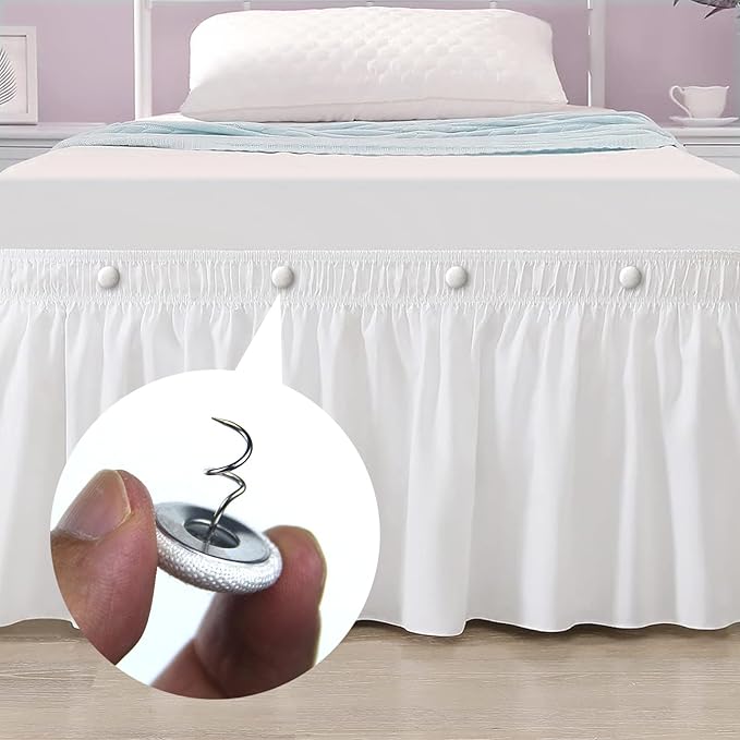 Flax Covered Button Twist Pins - for Bed Skirts Pins,Sofa,Upholstery,Armchair Caddies, Armrest Covers, Slipcovers (24, White)