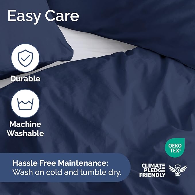 Navy Blue Duvet Cover Twin/Twin XL Size - Extra Soft Twin/Twin XL Size Duvet Cover - Lightweight, Comfy & Breathable - Easy Care with Zipper Closures & Ties - 68" x 90" Inches - Comforter Not Included