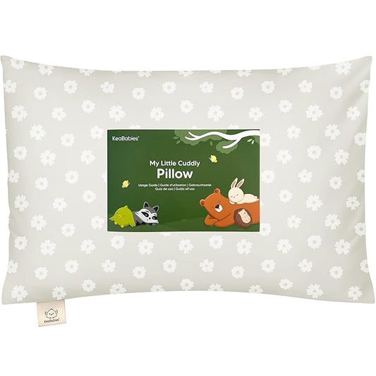 KeaBabies Toddler Pillow with Pillowcase - 13x18 My Little Cuddly Kids Travel Pillows for Sleeping, Nap, Viscose from Bamboo Nursery Pillowcase, Soft & Breathable, Toddler 2-5 Years Old (Meadow)