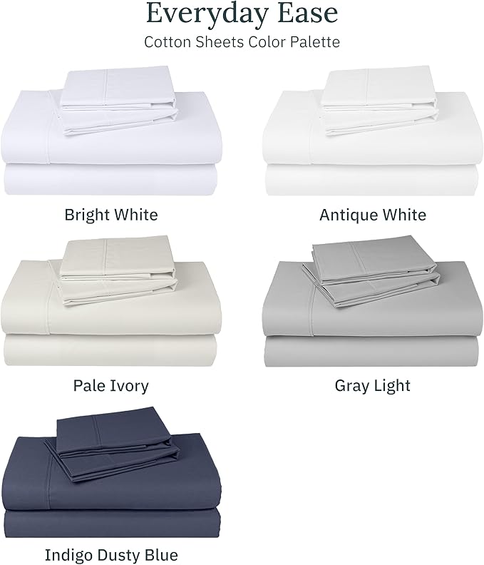 California Design Den 2-Pack Sheet Sets King Size - 400 Thread Count 100% Cotton Sateen - Soft and Breathable Sheets, 2 Sets of Deep Pocket Bed Sheets - Bright White
