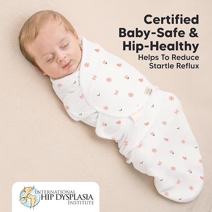 Baby Swaddle Sleep Sacks with Zipper - 3-Pack Swaddles for Newborns 0-3 Months, Infant, Baby Girls, Boys, Soft & Durable Newborn Sleep Sack, Easy Diaper Change Swaddling Blanket (Butterflies, OS)
