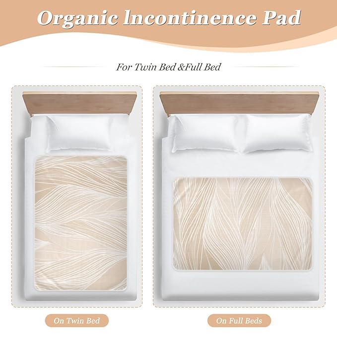 Waterproof Bed Pad Reusable Changing Pad Toddler Mattress Protector Large Pee Pad Baby Diaper Pad Soft Washable Liner Retro Boho Line