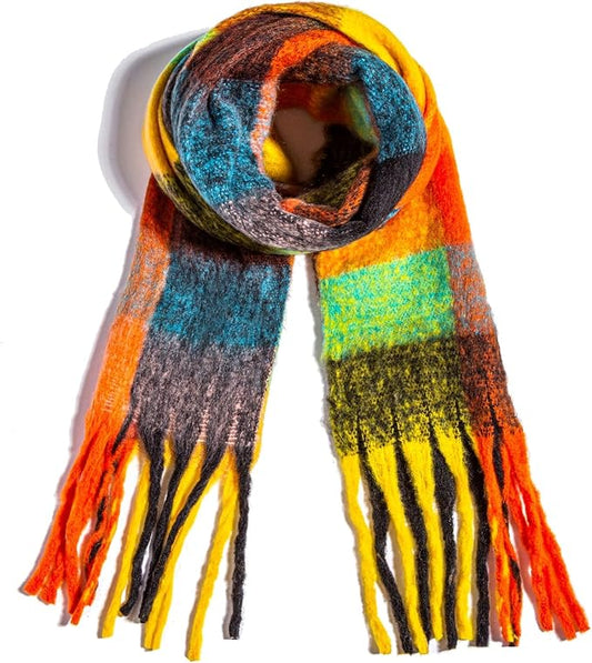 Winter Women Chunky Scarf Warm Blanket Big Thick Large Oversized Wrap Colorful Long Solid Scarves