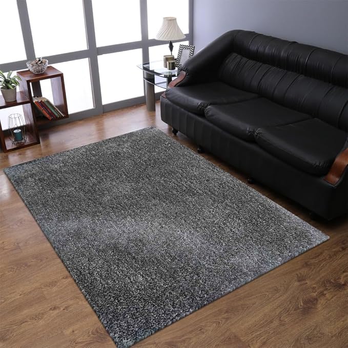 Rugsotic Carpets Hand Tufted Shag Polyester 4'x6' Area Rug Solid Dark Green K00111