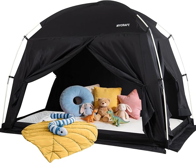 Bed Tents Canopy Bed–Privacy Dream Tent for Cozy Indoor Sleeping, Light-Reducing,and Breathable, with 4 Doors Floor Tent Bed–Available in Twin, Full, and Queen Sizes