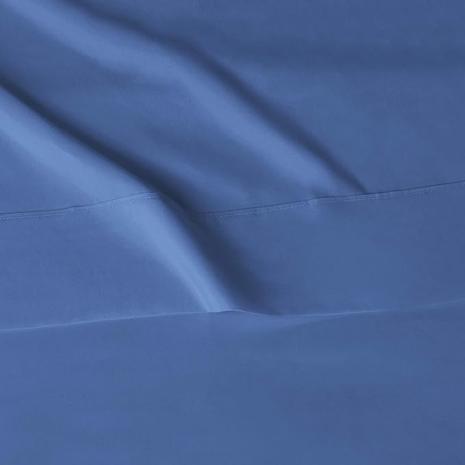 Amazon Basics Lightweight Breathable Super Soft Easy Care Wrinkle Resistant Brushed Microfiber 3-Piece Bed Sheet Set with 14-Inch Deep Pockets,Twin,Dutch Blue,Solid,(Pack of 4)