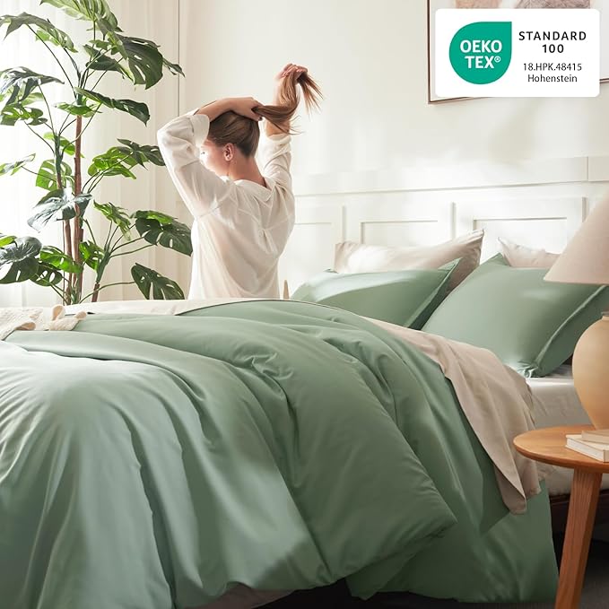 Litanika Twin XL Comforter Set Sage Green - 2 Pieces Extra Long Bed Set for College Dorm, All Season Bedding Set for Girls and Boys