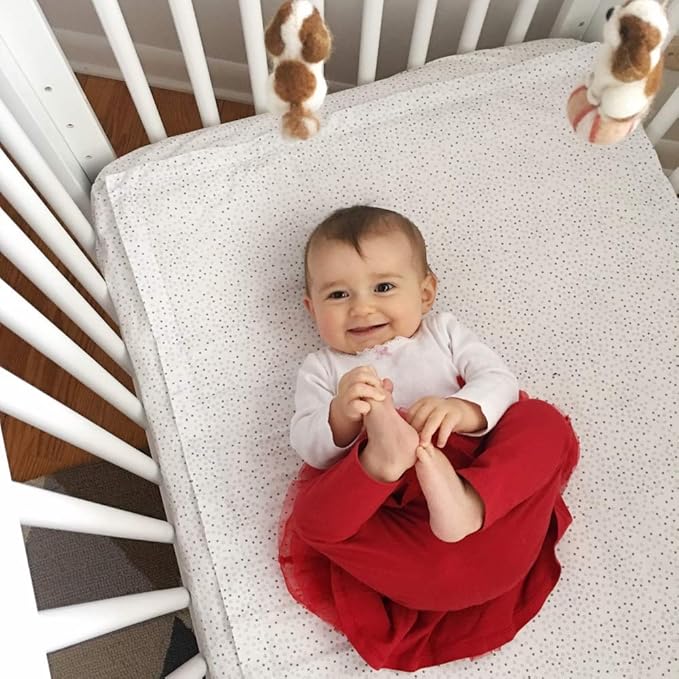 QuickZip Crib Sheet Set - Faster, Safer, Easier Baby Crib Sheets - Includes 1 Wraparound Base & 1 Zip-On Crib Sheet - Blush 100% Cotton - Fits All Standard Crib Mattresses