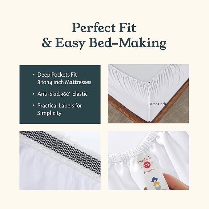 California Design Den 2-Pack Twin XL Sheet Sets - 100% Organic Cotton, Crisp and Breathable Percale Twin XL Bed Sheets, Deep Pockets, Lightweight Bedding Set - White