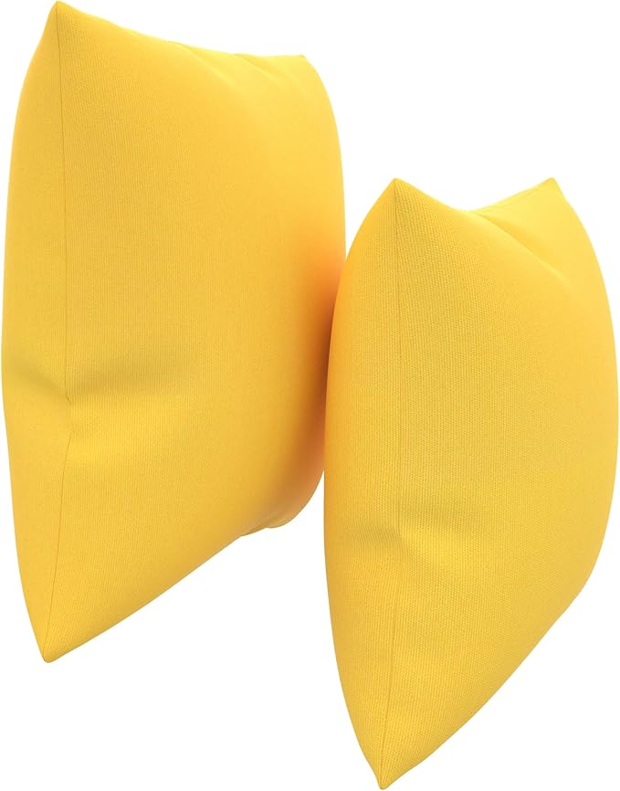 Covers & All Sunbrella Outdoor Throw Pillows, Pack of 2 Water Resistant & UV Fade Resistant Premium Square Throw Pillows (Inserts with Covers) for Indoor & Outdoor Use,24" x 24" Canvas Sunflower