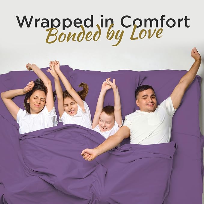 Twin XL 100% Microfiber Double Brushed Sheet Set - Extra-Soft & Wrinkle-Free - 15" Deep Pockets, 39" x 80" - Ideal for Dorms, Hospitals & Split King Beds - 3 PC Set (Twin XL, Purple)