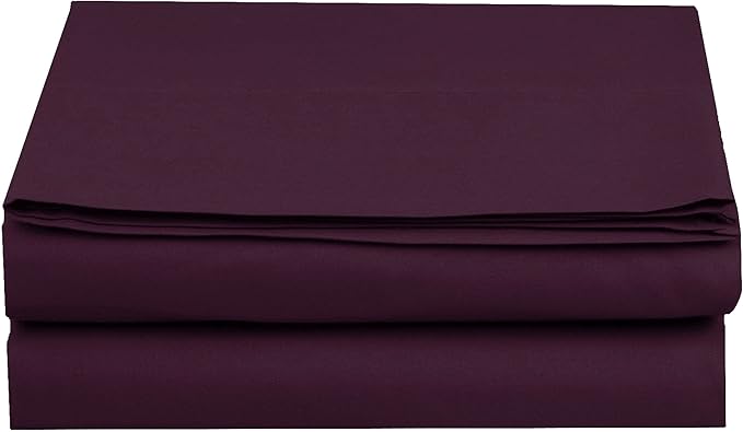 Luxury Flat Sheet on Amazon Elegant Comfort Wrinkle-Free 1500 Premier Hotel Quality 1-Piece Flat Sheet, King Size, Purple