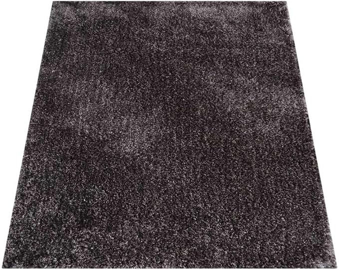 Hand Tufted SHAG Polyester ECO-Friendly Area Rugs - 5'x8', Rectangle, Light Brown, Solid Plain Design, High Pile Thick Handmade Anti Skid Rugs for Living Room, Bed Room K00111