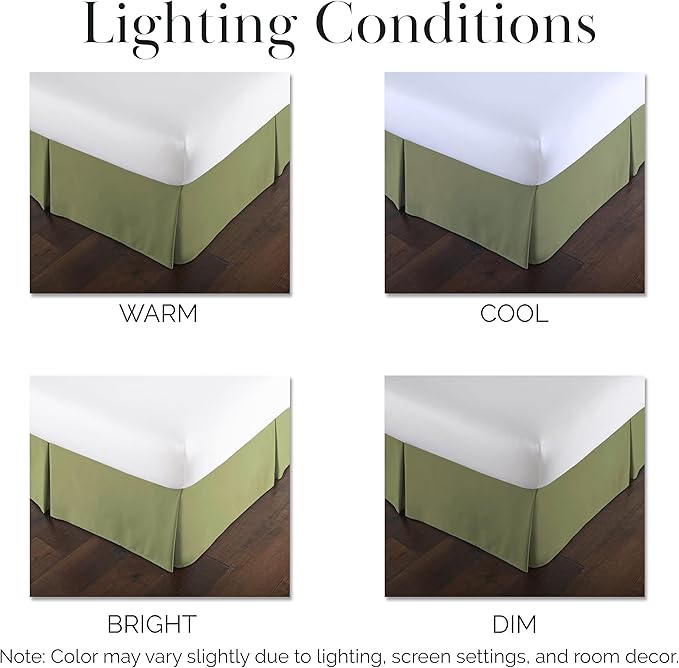 Southshore Fine Living, Inc. Twin Size Bed Skirt, 14-Inch Drop Pleated Bed Skirt for Twin Mattress, Dust Ruffle for Twin Size Bed, Sage Green