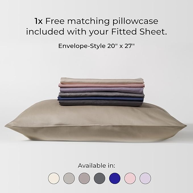 NEST and NOOKS Twin XL Fitted Sheet with Full-Length Storage Pocket | 400 Thread Count | College Dorm Bedding with Side Organizer Panel & Matching Pillowcase | 39" x 80" x 13" | Blue Jean Navy