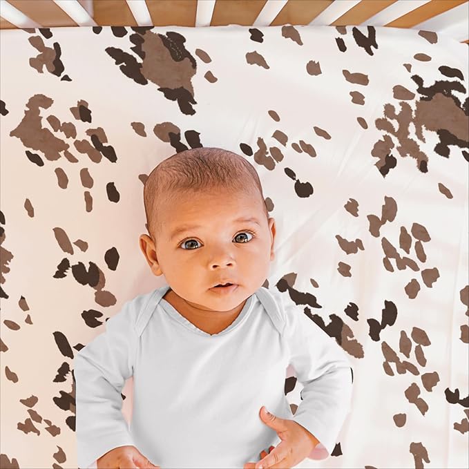 The Peanutshell 3 Piece Baby Crib Bedding Set for Boys & Girls - Newborn, Infant & Toddler Nursery Bed Set Decor with Fitted Crib Sheet, Dust Ruffle, Crib Comforter - Boho Farm