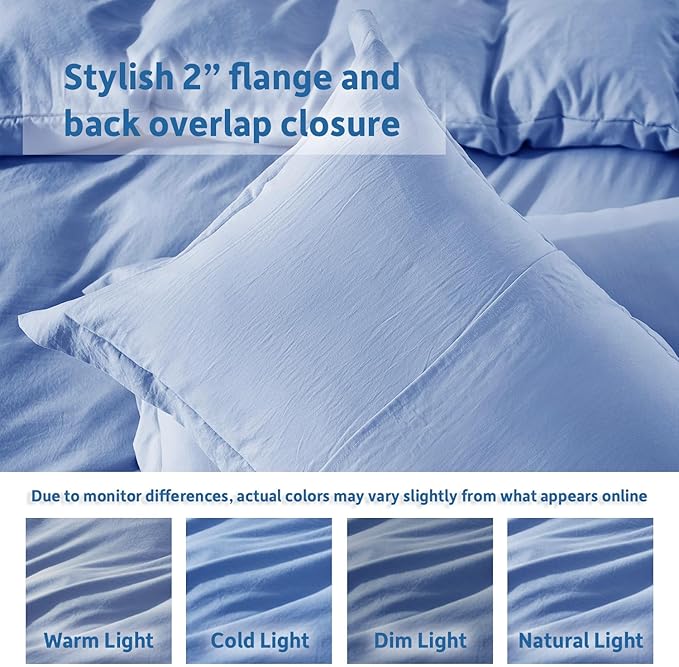 Nestl Calm Blue Duvet Cover King Size - Soft Prewashed King Duvet Cover Set, 3 Piece, with Zipper Closure, 1 Duvet Cover 104x90 inches and 2 Pillow Shams