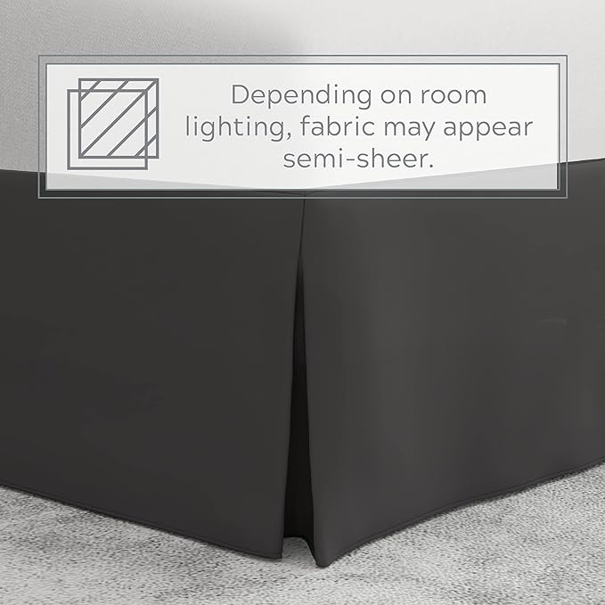 Bed Maker’s Never Lift Your Mattress Bed Skirt, Designed for Box Spring Beds, Split Corners, 14 Inch Drop Length, Twin, Grey