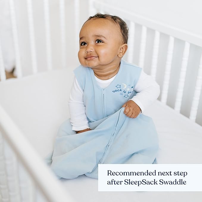 HALO Sleepsack 100% Cotton Wearable Blanket, TOG 0.5, Baby Blue, X-Large