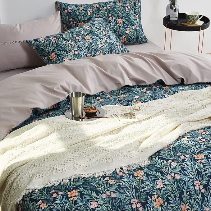 Cupocupa Duvet Cover Set;Duvet Cover Twin Bedding Set Fluffy Boho Duvet Cover Set Paisley Floral Bedding Collection Duvet Cover with Pillowcases