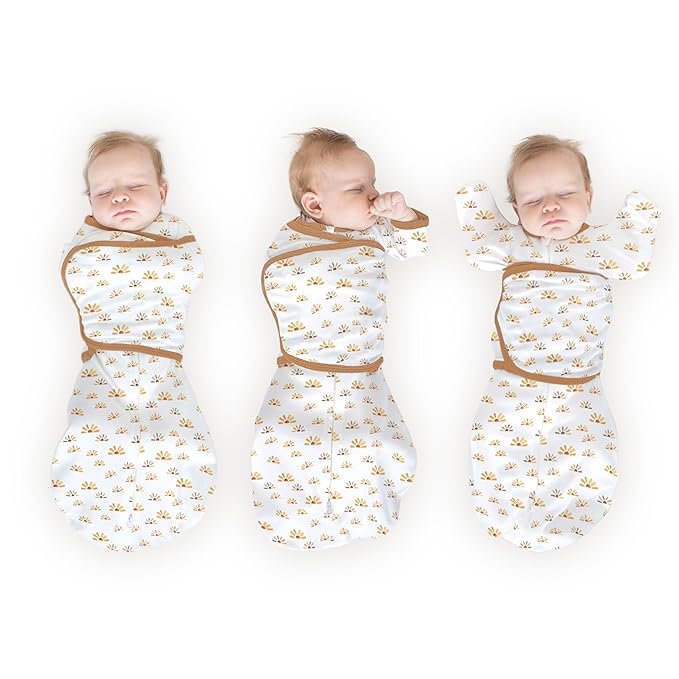 SwaddleDesigns 6-Way Omni Swaddle Sack, Arms Up Swaddle for Newborn, More Options to Calm Startle Reflex, Improves Sleep, 12-18 lbs, Watercolor Sunny Days