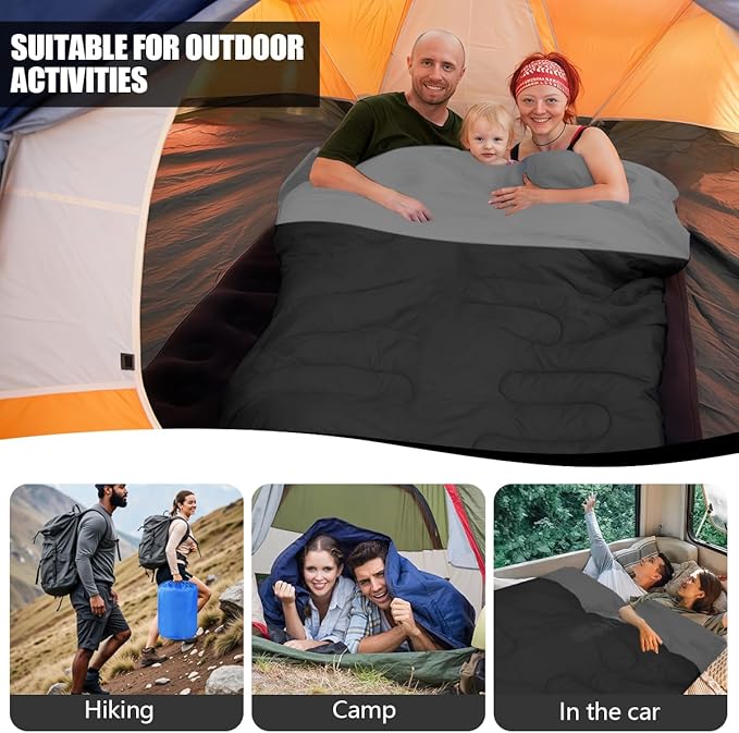 Camping Sleeping Bags for Adults Kids Waterproof Lightweight Sleeping Bag for Cold Weather or Warm Backpacking Hiking Mountaineering Indoor Outdoor Use