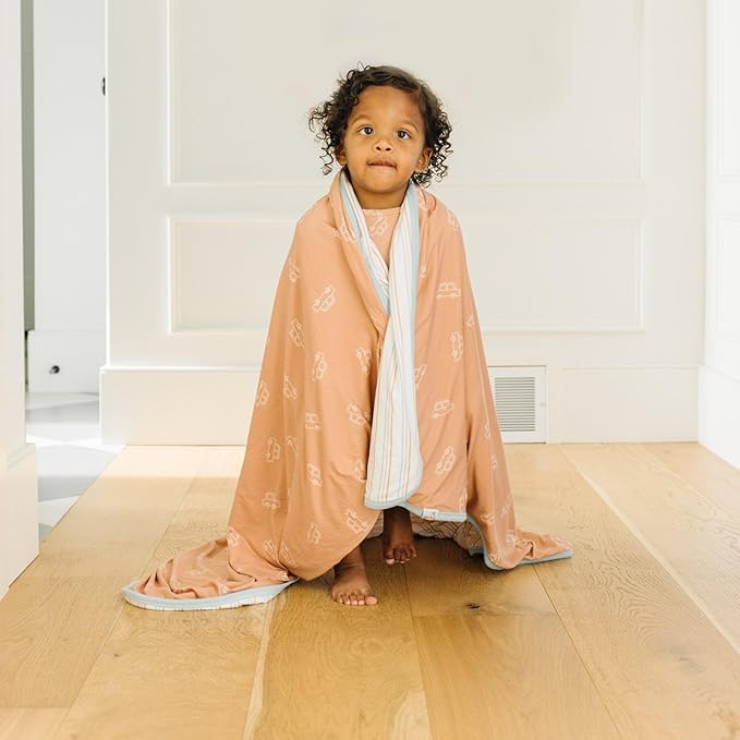 Copper Pearl Large Premium Knit Baby 3 Layer Stretchy Quilt Blanket Cooper