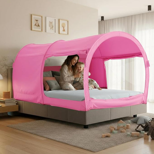 LEEDOR® Bed Tent Dream Tents Bed Canopy Shelter Cabin Indoor Privacy Warm Breathable Pop Up Twin/Full/Queen for Kids and Adult Patent Pending(Mattress Not Included)