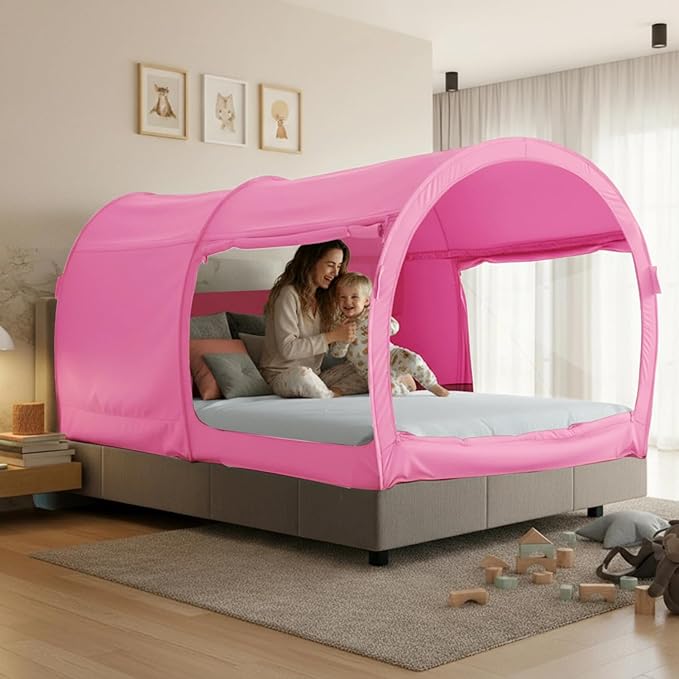 LEEDOR® Bed Tent Dream Tents Bed Canopy Shelter Cabin Indoor Privacy Warm Breathable Pop Up Twin/Full/Queen for Kids and Adult Patent Pending(Mattress Not Included)