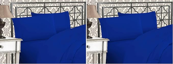 Elegant Comfort 1500 Thread Count Wrinkle & Fade Resistant Egyptian Quality Ultra Soft Luxurious 2-Piece Pillowcases, Standard Size, Royal Blue (Pack of 2)