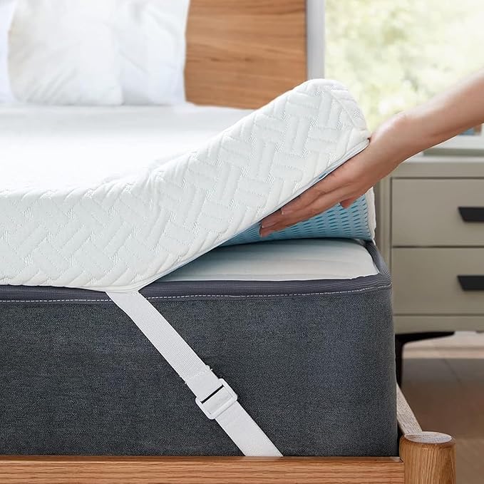 PERLECARE Full Size Mattress Topper - 4 Inch Cooling Memory Foam Mattress Pad for Pressure Relief,Bed Topper with Bamboo Cover,Removable & Washable & Non-Slip,CertiPUR-US & Oeko-Tex Certified