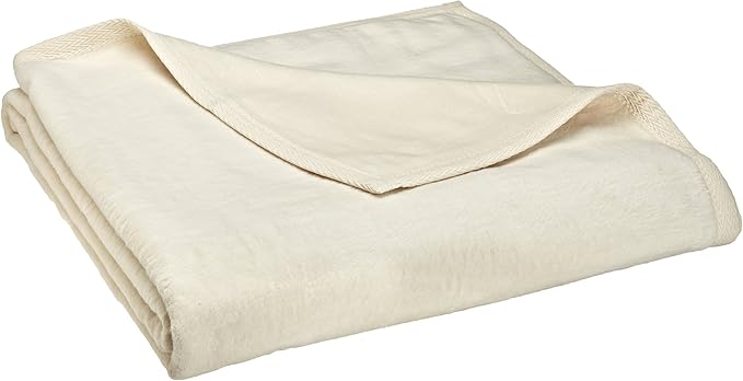 Peacock Alley All Seasons Luxury Cotton Blanket – 100% Long Staple Cozy Cotton Blanket for Sofa, Bed, and Crib - King, California King, Natural