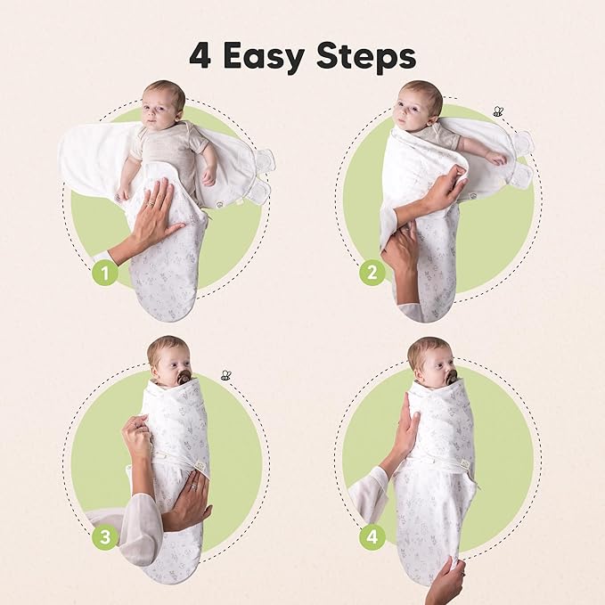 Baby Swaddle Sleep Sacks with Zipper - 3-Pack Swaddles for Newborns 0-3 Months, Infant, Baby Girls, Boys, Soft & Durable Newborn Sleep Sack, Easy Diaper Change Swaddling Blanket (Aspire, OS)