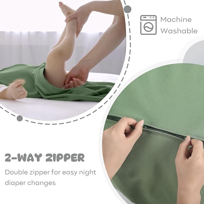 Yoofoss Baby Sleep Sack 0-6 Months 0.5 Tog Wearable Blanket for Baby, 3 Pack 100% Organic Cotton Infant Toddler Sleeping Sack 2-Way Zipper Lightweight Sleep Sack
