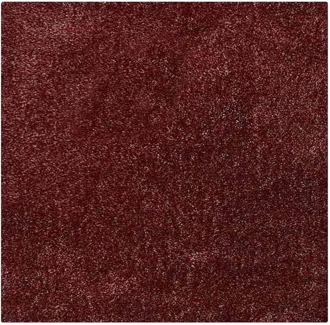 Hand Tufted SHAG Polyester ECO-Friendly Area Rugs - 8'x8', Square, Red White, Solid Plain Design, High Pile Thick Handmade Anti Skid Area Rugs for Living Room, Bed Room K00111