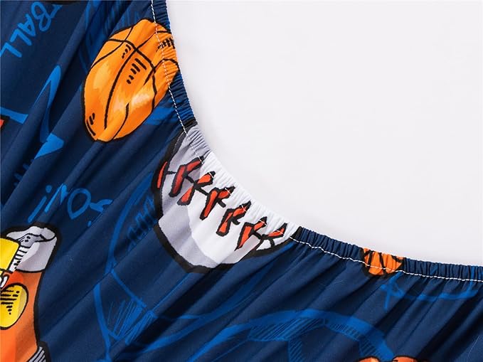 NTBED Sport Basketball Printed Zipper Bedding Sets Twin Lightweight Microfiber Football Comforter Sets with Fitted Sheet Pillow Covers,Blue