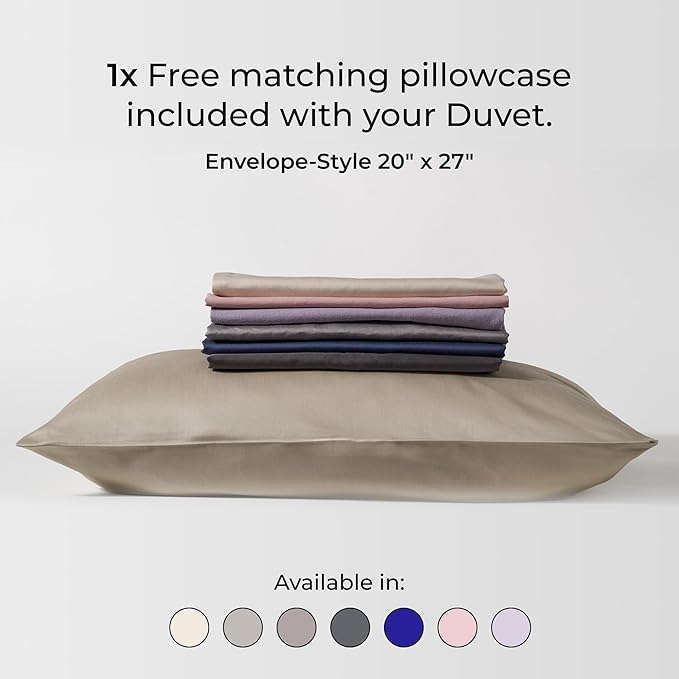 NEST and NOOKS 100% Cotton Duvet Cover | 400 Thread Count Sateen | Soft, Silky & Breathable Twin XL Bedding for Dorms, Hotel-Quality All-Season Comfort | Fits 39" x 80" x 13" Mattress | Off White