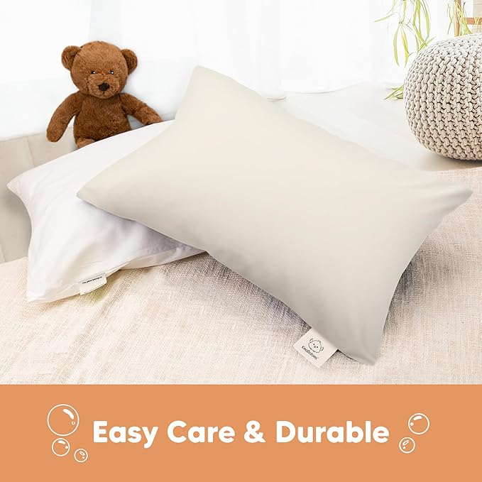 KeaBabies Toddler Pillowcase 13"x18" - Organic Cotton Toddler Pillowcase for Kids, Boys, Girls, Soft & Durable Cotton Cover for Miniature Sleepy Pillows, Cute Colors, Pillow Sold Separately (Clay)