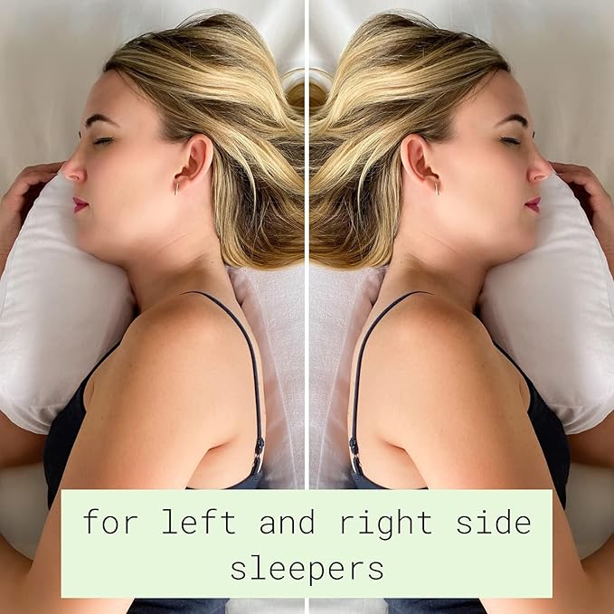 Side Sleeper Pillow with Ear Hole – Ergonomic J-Shaped Swan Pillow for Neck Support & Spine Alignment – Memory Foam Support for Pressure Relief – Perfect for Side Sleeping Adults – With Velvet Cover