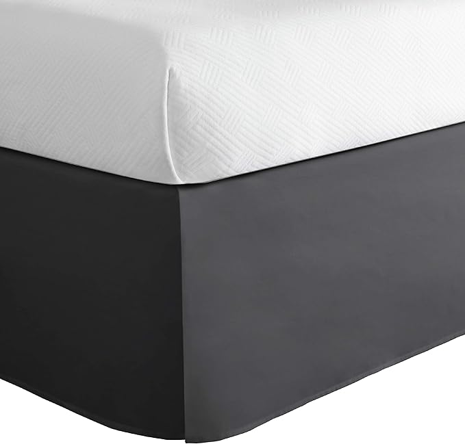 Today’s Home Classic Tailored Bed Skirt Dust Ruffle, Cotton Blend Design, 14" Drop Length, King, Grey