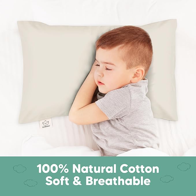 KeaBabies Toddler Pillowcase 13"x18" - Organic Cotton Toddler Pillowcase for Kids, Boys, Girls, Soft & Durable Cotton Cover for Miniature Sleepy Pillows, Cute Colors, Pillow Sold Separately (Clay)
