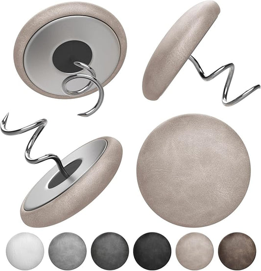 Flax Covered Button Twist Pins - for Bed Skirts Pins,Sofa,Upholstery,Armchair Caddies, Armrest Covers, Slipcovers (14, Learher Light Brown 14)