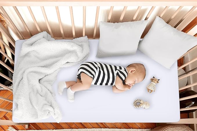 Utopia Bedding Mattress Protector Zippered Crib Size (Pack of 2), 100% Waterproof Bed Bug and Dust Mite Proof Mattress Encasement, Absorbent 6 Sided Mattress Cover