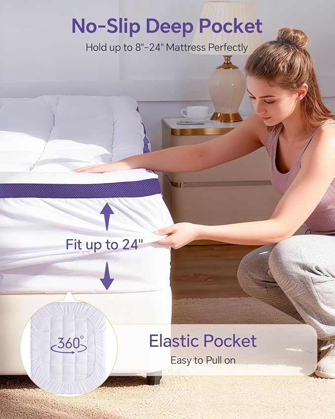 Dual Layer Memory Foam Twin XL Mattress Topper - 2 Inch Gel Egg Crate Foam and 2 Inch Cooling Pillow Top Cover Rayon, Twin Extra Long College Dorm Support