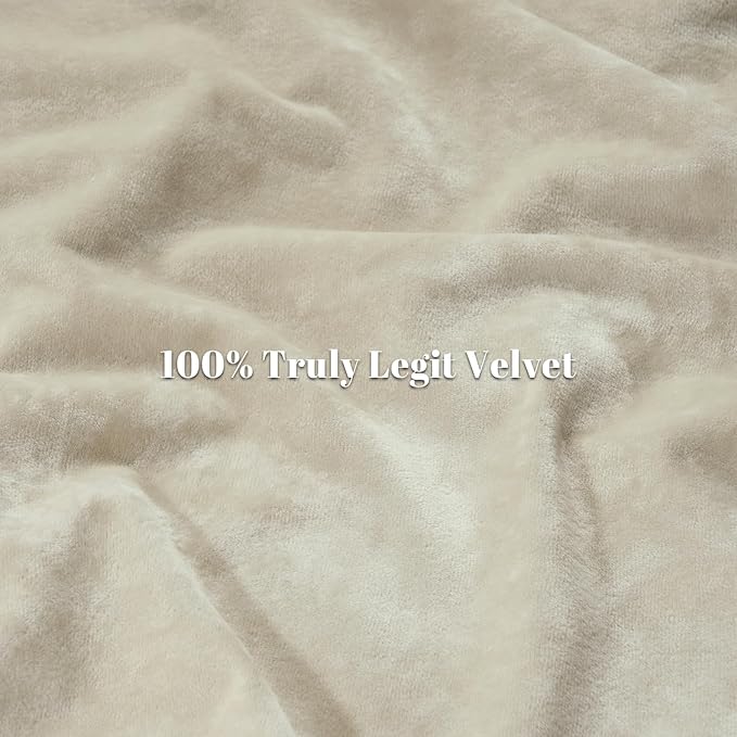 PHF Truly Velvet Duvet Cover Set California King Size, 3pcs Ultra Soft Breathable Comforter Cover Set, Luxury Cozy Flannel Duvet Cover with Pillow Shams Bedding Collection, 104" x 98", Sand