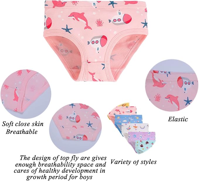 Boboking Soft Cotton Underwear Toddler Girls'Briefs Soft Undies