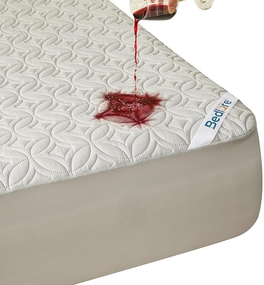 BEDLORE Waterproof Mattress Protector, Twin XL Size Mattress Pad with Deep Pocket 6"-15" Depth, Soft Dirt-Proof Double Bed Mattress Cover for Bedroom, College Dorm, Hotel (Light Gray)