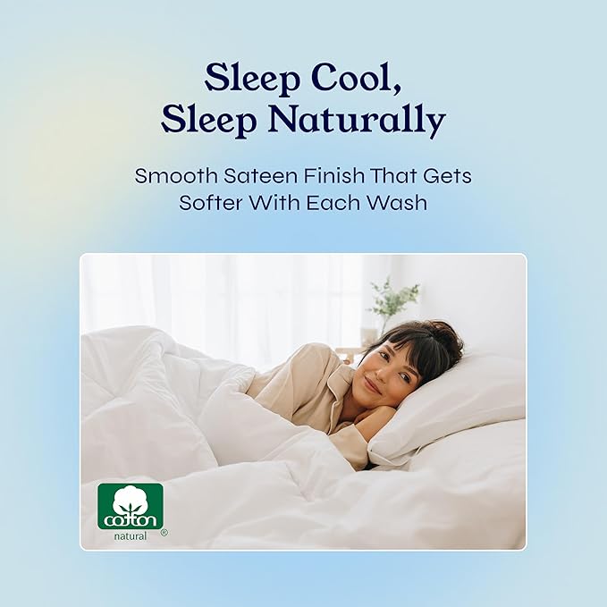 California Design Den Striped King Size Sheets Set - Soft 400 Thread Count Sateen, Natural 100% Cotton Sheets with Deep Pockets, and Durable Bedding Set - Striped White