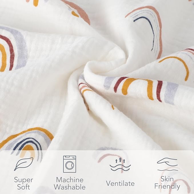 Cotton Muslin Front Fluffy-Backed Baby Swaddle Blankets Double Layer Nursery Plush Dotted Fleece Back Receiving Bed Quilt Blanket for Unisex Newborn Toddler Boys Girls 30 x 41 Inches